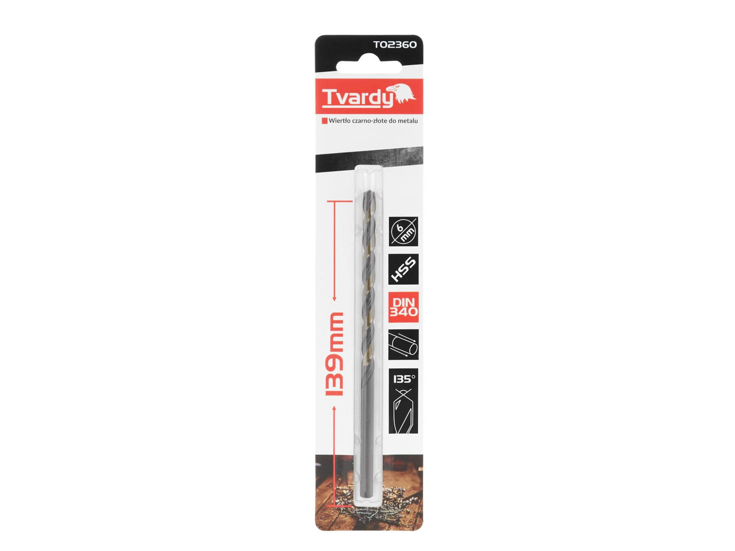 Burghiu HSS pentru metal M2, 6 mm, Tvardy T02360