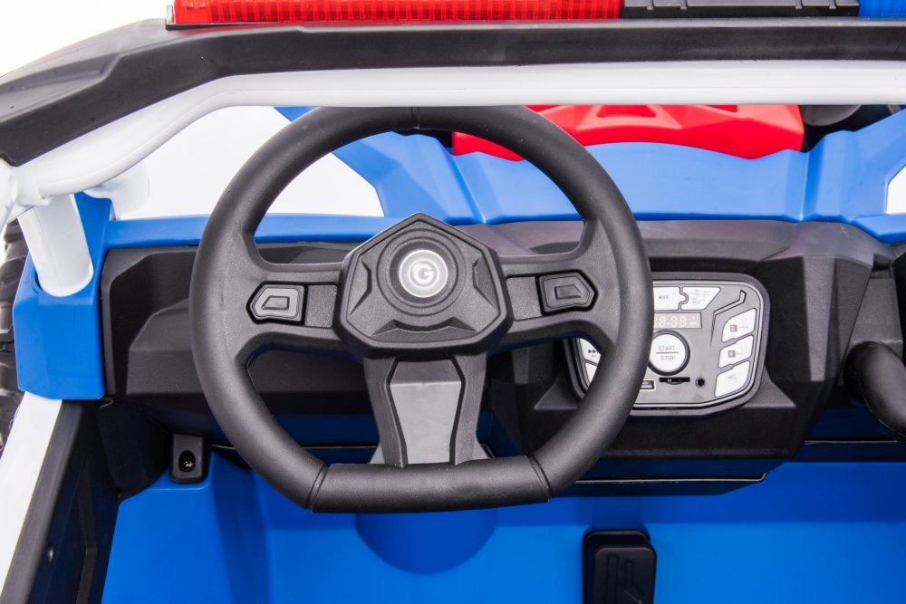 Masina electrica Buggy UTV Police Blue 4 x 4 cu acumulator, albastru, Lean 9816