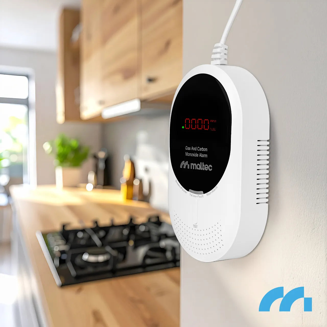 Detector 2 in 1 pentru CO2 si GPL SafeSensor5000, afisaj LCD, MalTec 113563