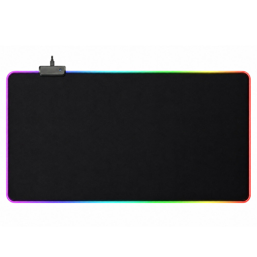 Mousepad cu iluminare LED, 80 x 30 cm, antiderapant, negru, Lean 20747