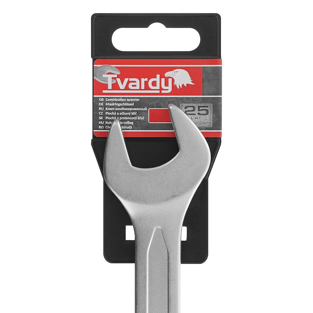 Cheie combinata cu finisaj satinat, 19 mm, Cr-V - CS DIN3113A, Tvardy T00619