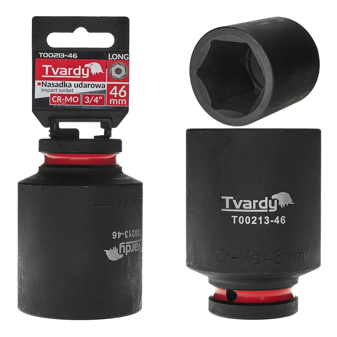Cheie tubulara de impact in 6 puncte 3 / 4", 46 mm, Cr-Mo, Tvardy T00213-46