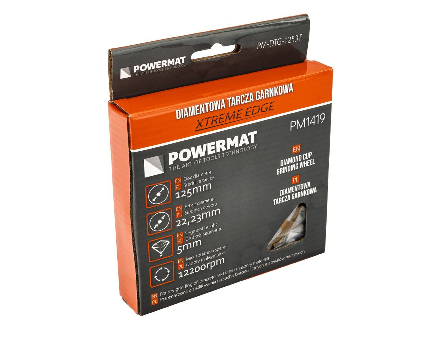 Disc diamantat pentru slefuit PM-DTG-1253T, 125 mm, Powermat PM1419