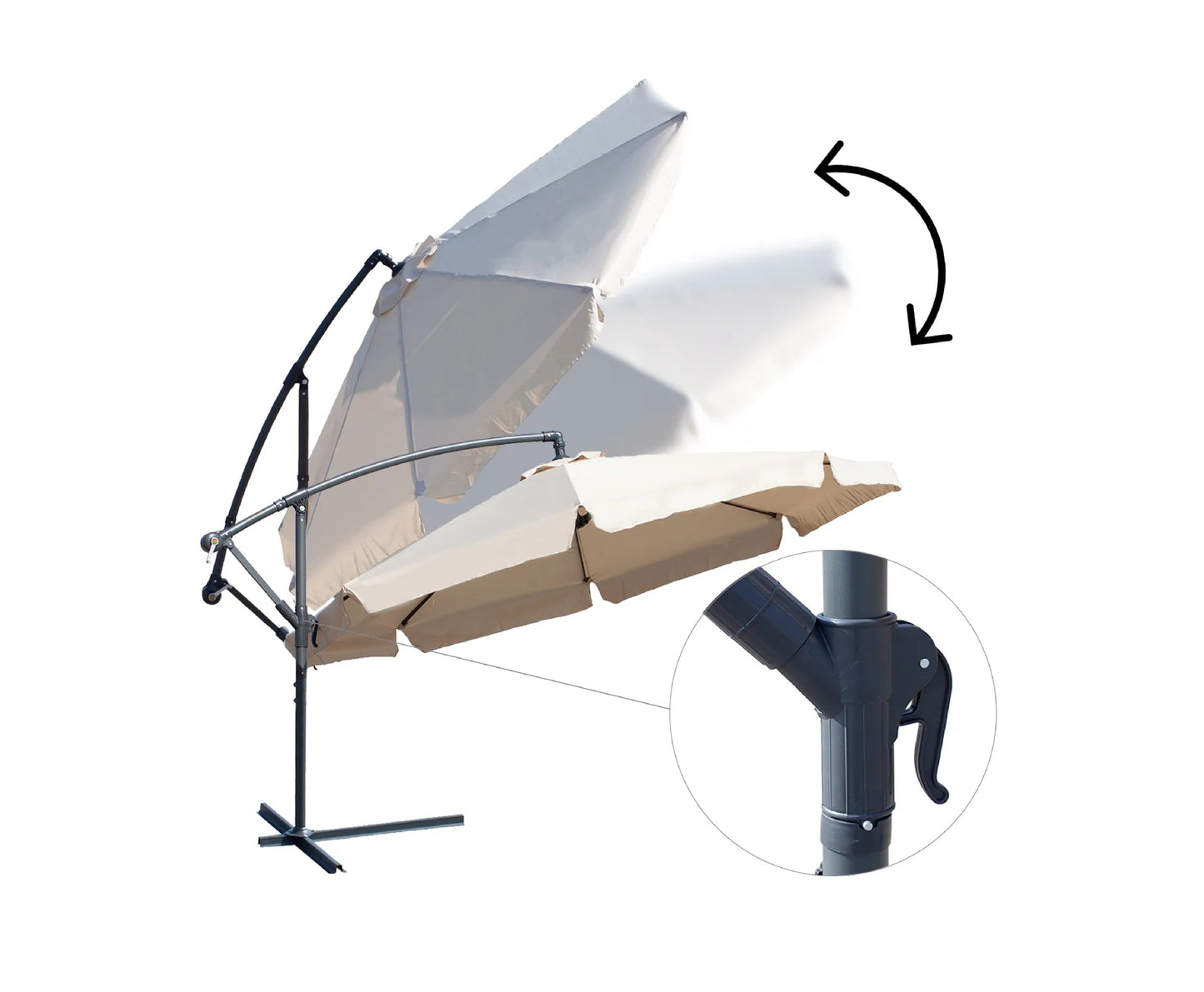 Umbrela de gradina pliabila cu husa Sunwaal, 350 cm, bej, MalTec 112650