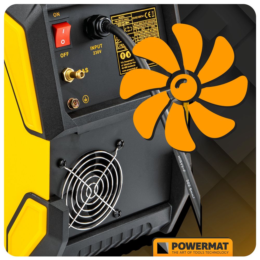 Aparat de sudura tip invertor migomat PM-IMGTS-200AL, 200A, Powermat PM1336