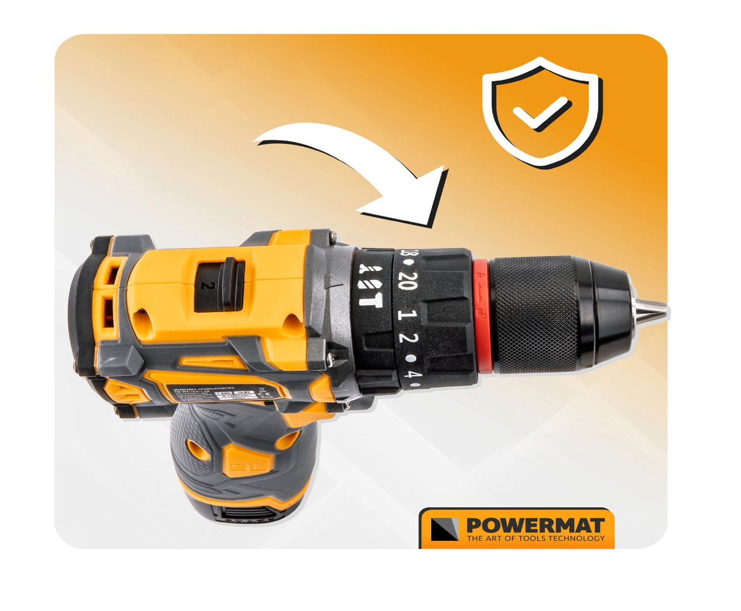 Masina de gaurit si insurubat cu acumulator PM-WA-16.8V-1.5M, Powermat PM1412