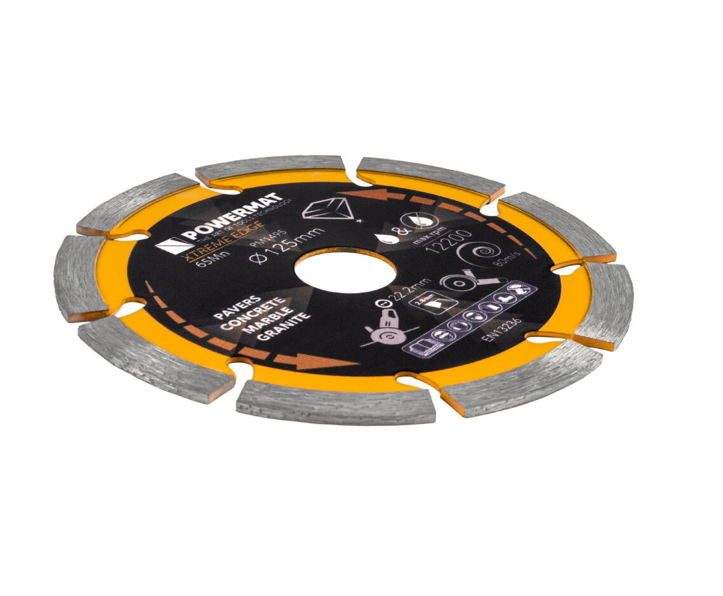 Disc diamantat segmentat PM-TDCS-1253T, 125 mm, Powermat PM1495