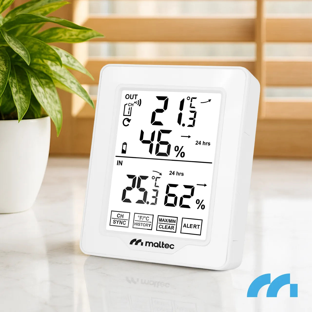 Statie meteo wireless cu termometru si hidrometru Daily600M, raza de actiune a senzorului 100 m, MalTec 112828