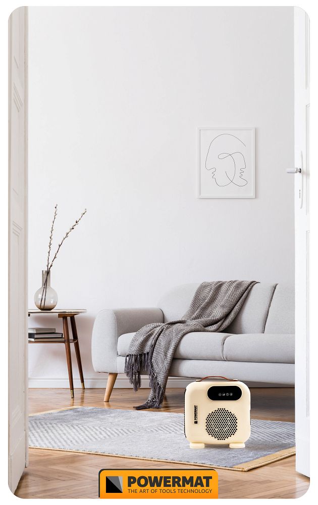 Aeroterma electrica PM-TWE-2000D-LCD, 2000 W, Powermat PM1398