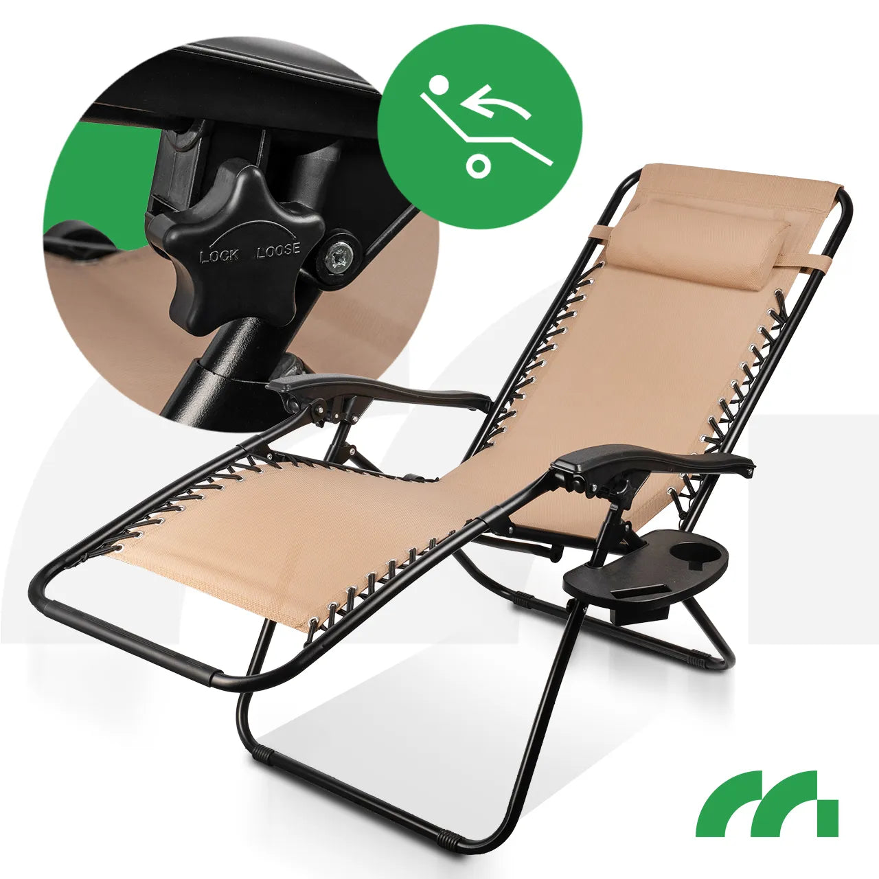 Sezlong pliabil de gradina, 110x67x88cm, capacitate maxima 150 kg, MalTec 112656