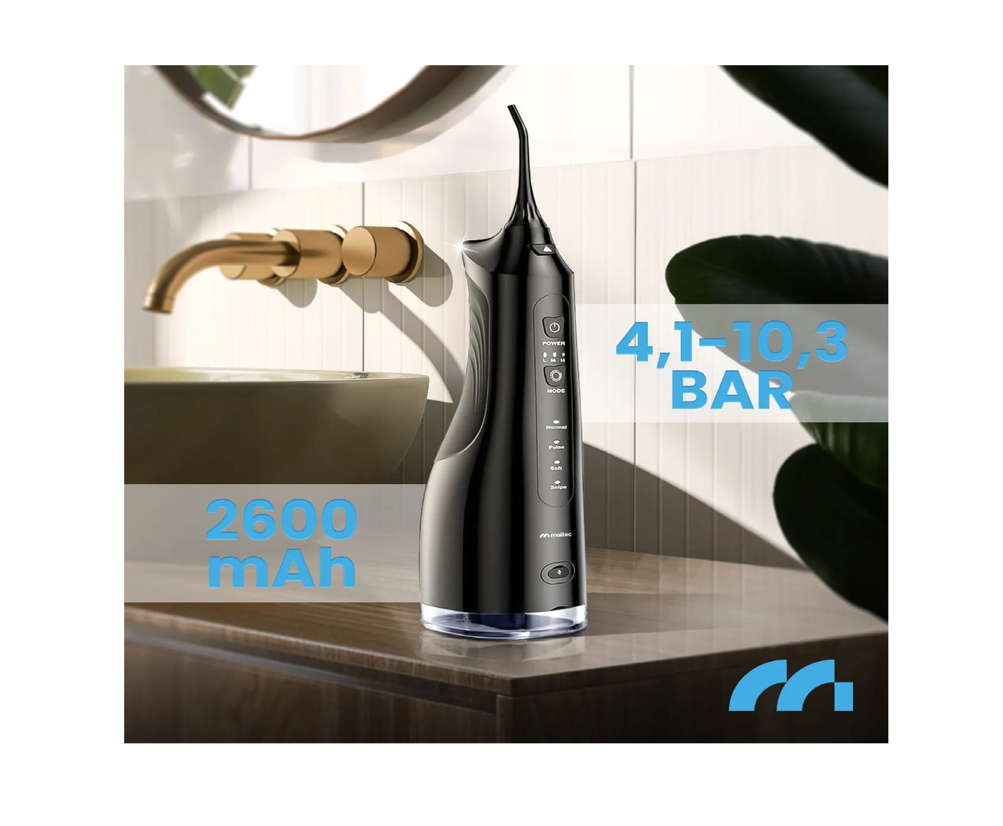 Irigator dentar Toothie X60 cu 6 duze interschimbabile, 4 moduri de functionare, 150 PSI, MalTec 113313