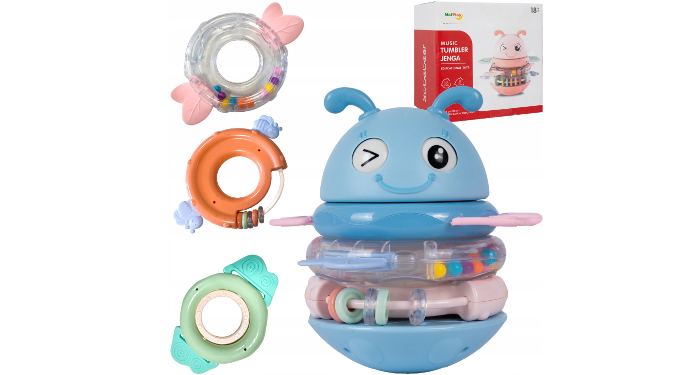 Jucarie interactiva senzoriala pentru bebelusi, 16 x 15 cm, MalPlay 111029