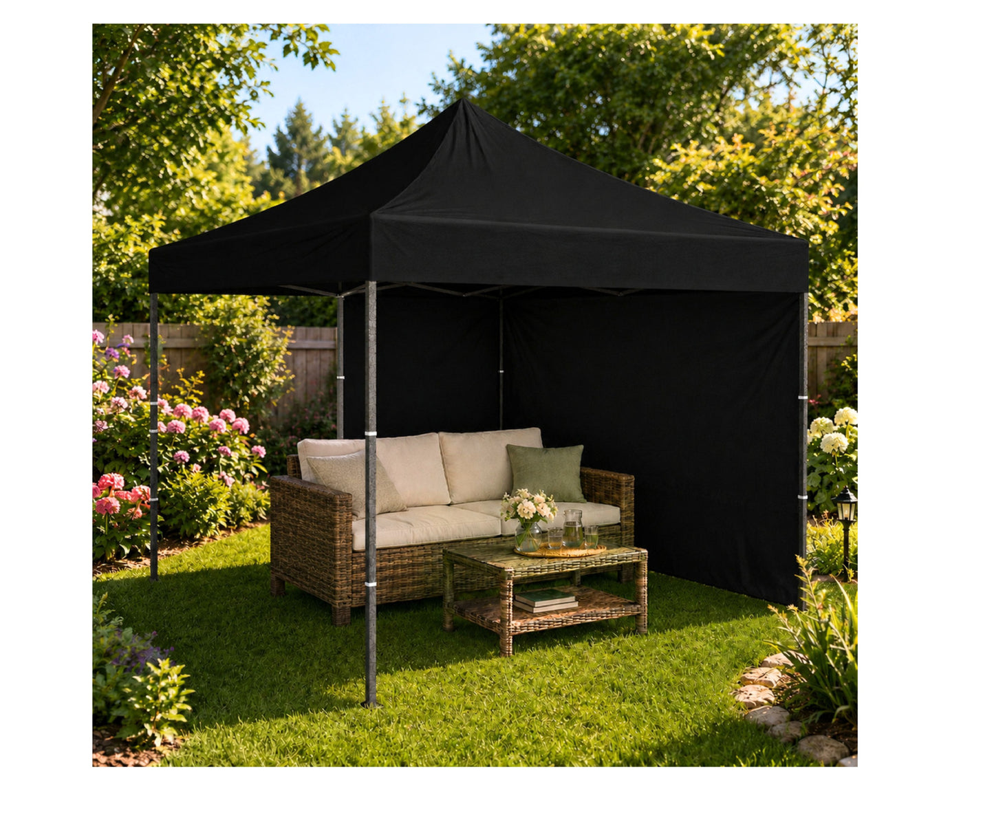 Pavilion de gradina, negru, 3 x 3 m, Lean 29332