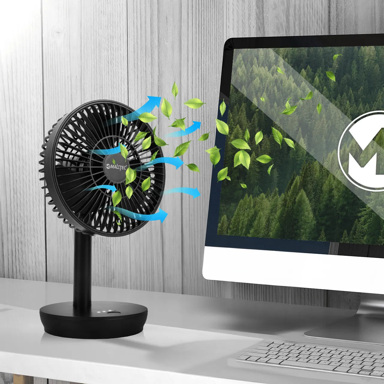 Ventilator de birou cu incarcare USB, 5 W, MalTec 111390