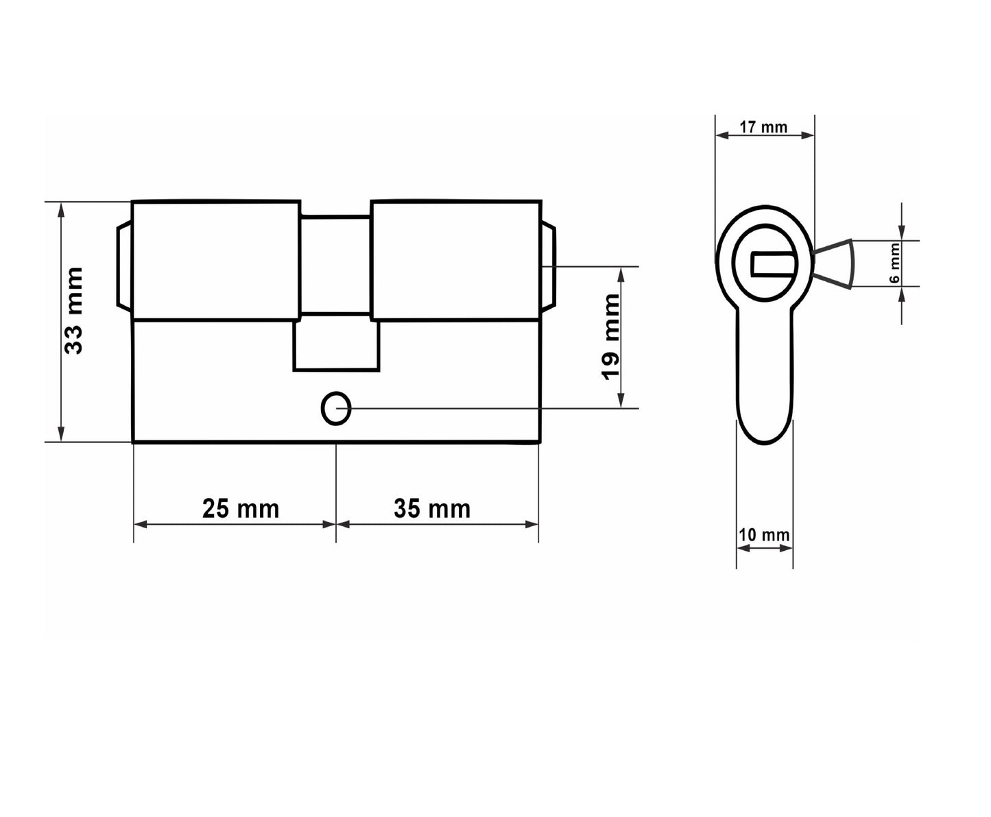 Butuc aluminiu Brass, 25 / 35 mm, Tvardy T01367