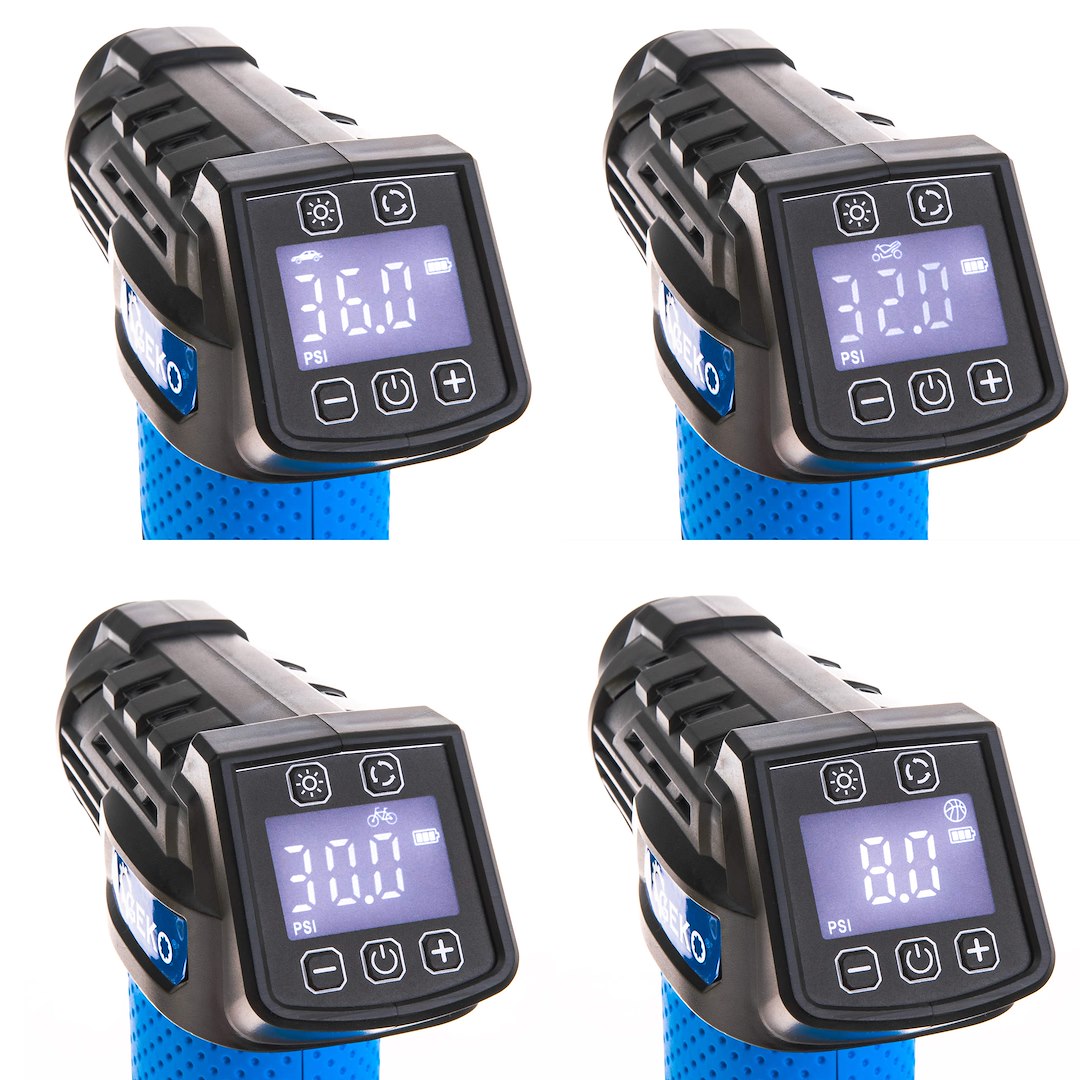 Compresor auto fara fir, 12 V, afisaj LCD, 0.2-10.3 bar, Geko G80649