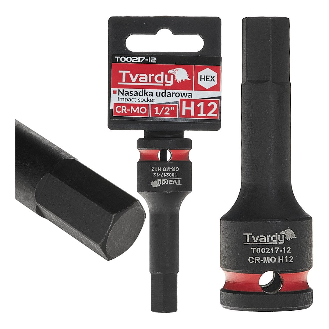 Cheie tubulara de impact HEX 1 / 2", H12, Cr-Mo, Tvardy T00217-12