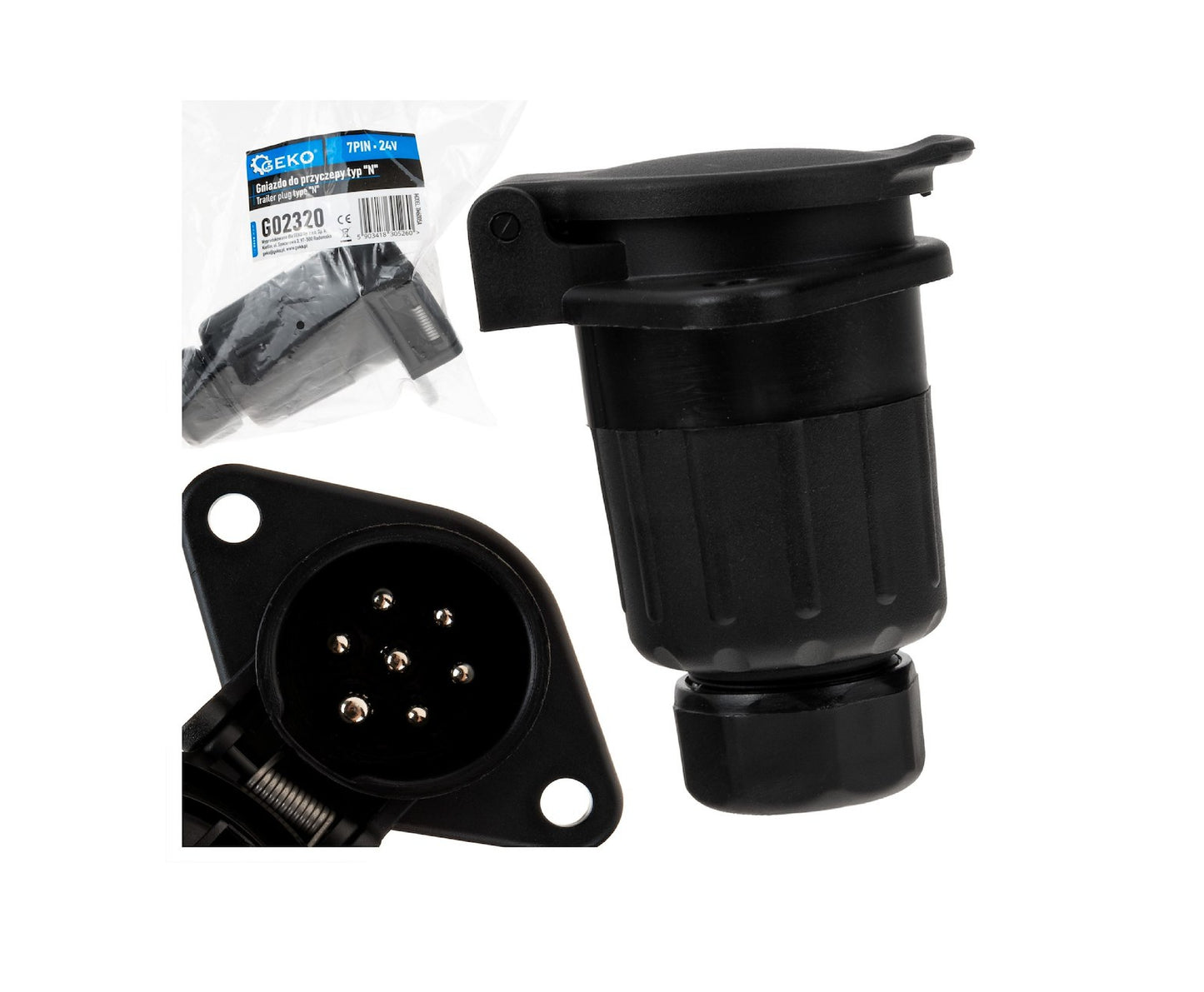 Adaptor remorca tip "N", 7PIN 24V, Geko G02320