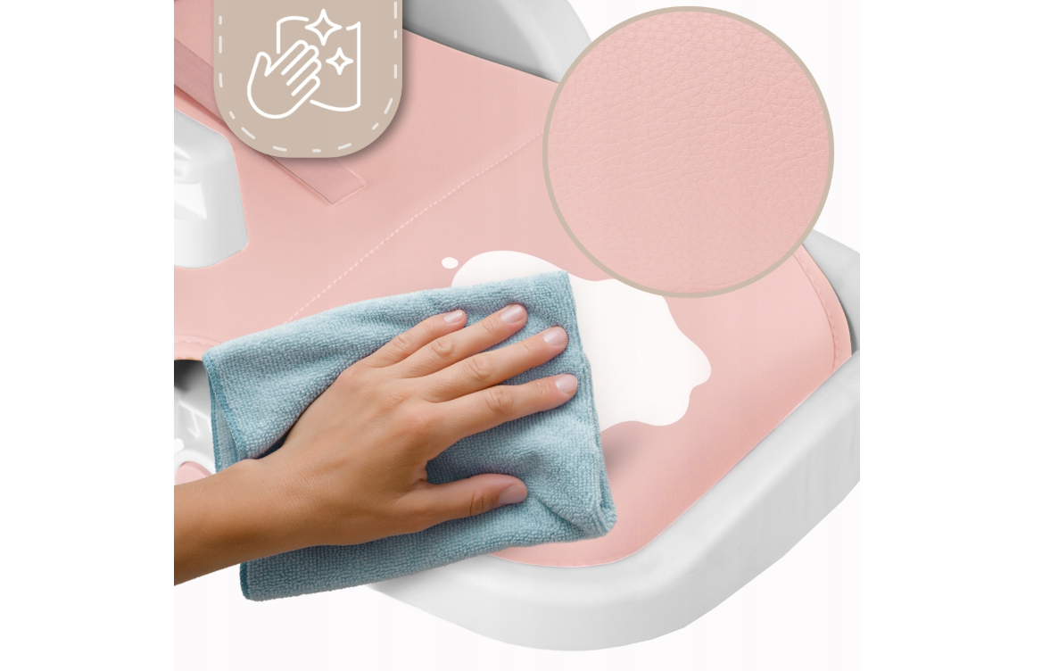 Scaun cu inaltime reglabila pliabil pentru bebelusi cu tava reglabila si roti Deli, 49 x 41 x 31 cm, MalPlay 113586