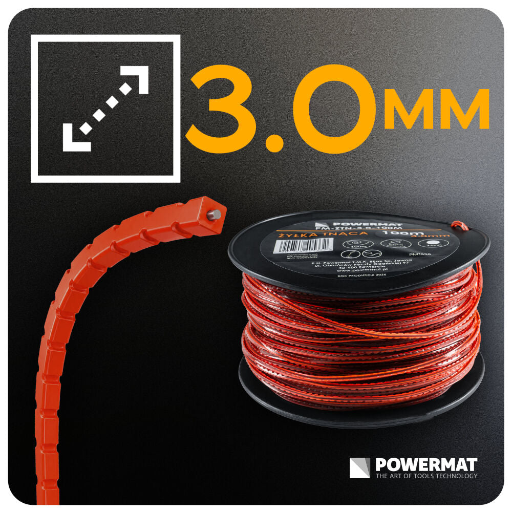 Fir patrat pentru motocoasa PM-ZTN-3.0-100M, 100 m, Powermat PM1635