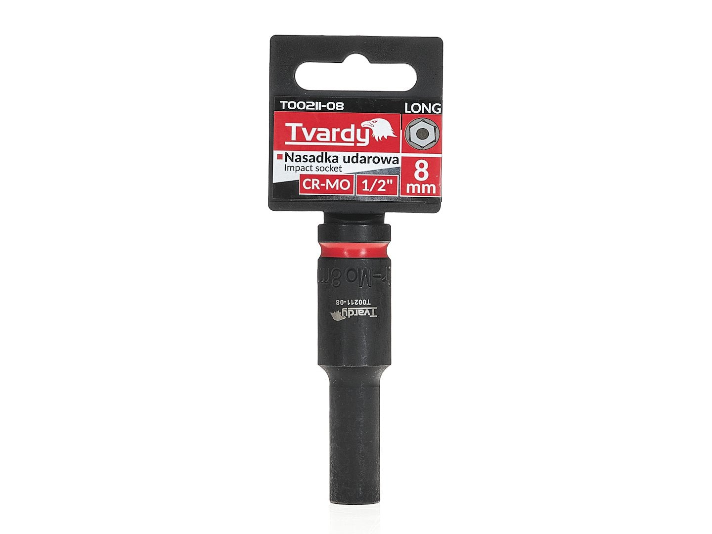 Cheie tubulara de impact lunga in 6 puncte 1 / 2", 8 mm, Cr-Mo, Tvardy T00211-08