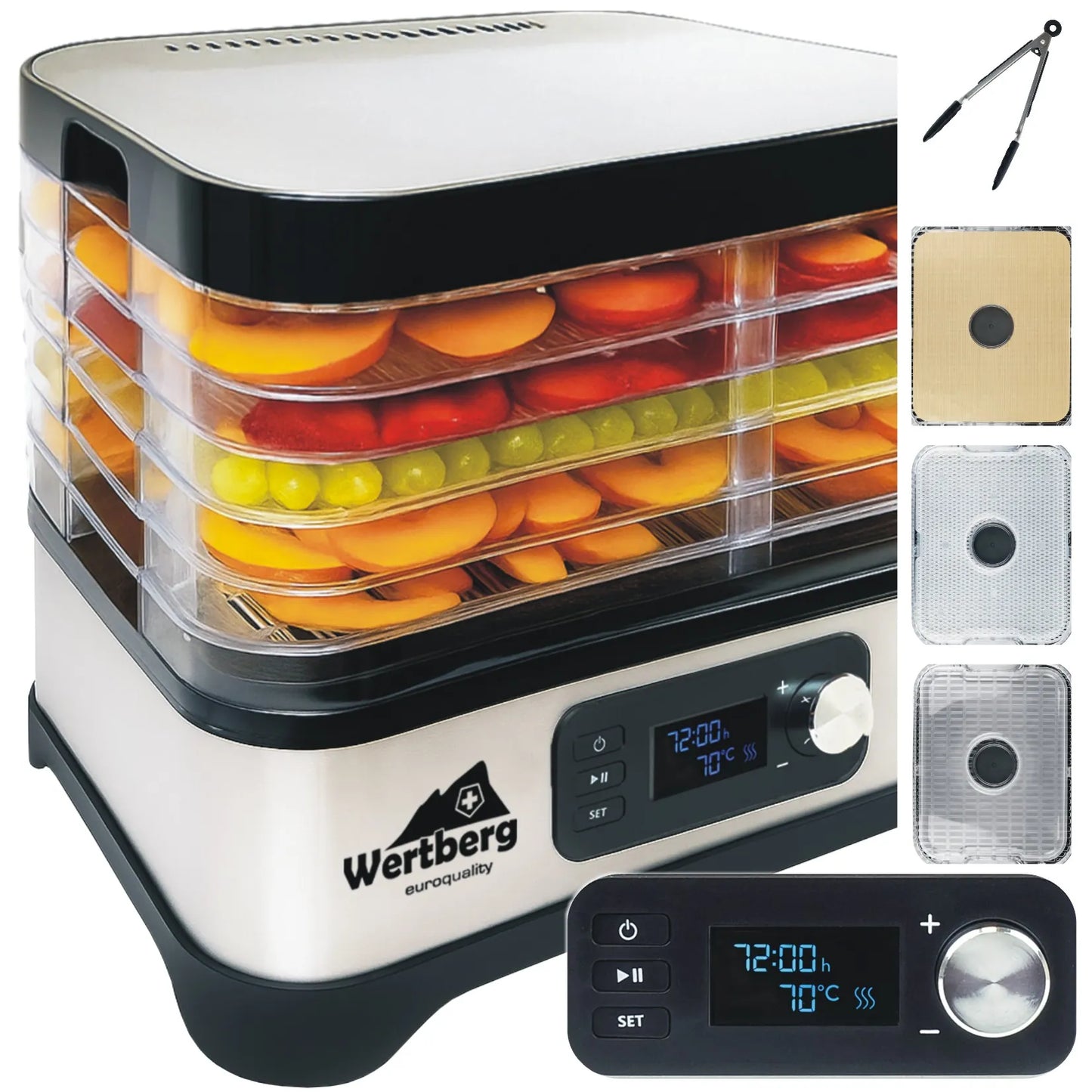 Deshidrator pentru fructe si alimente Wertberg SZ 4.55, 450 W, Harder HD1020