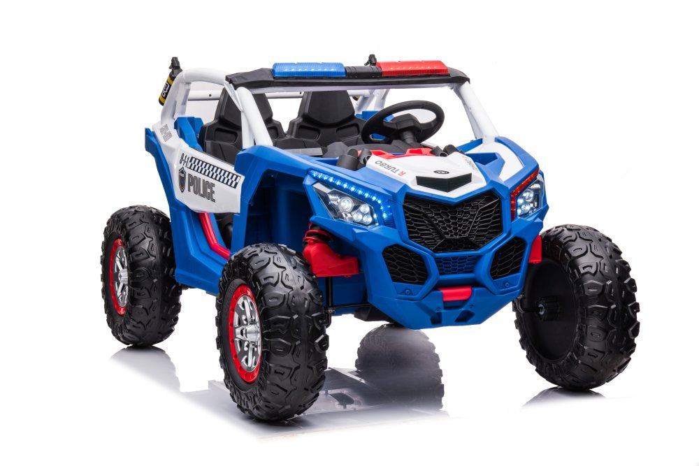 Masina electrica Buggy UTV Police Blue 4 x 4 cu acumulator, albastru, Lean 9816