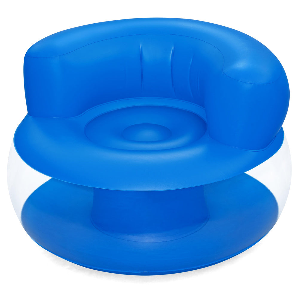 Fotoliu gonflabil, 112 x 112 x 70 cm, design ergonomic, PVC, albastru, Lean 22595