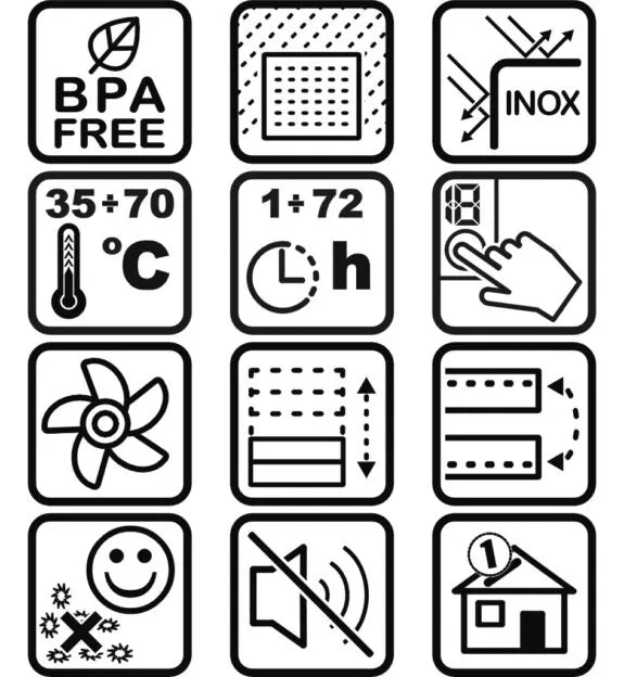 Deshidrator pentru fructe si alimente Wertberg SZ 4.55, 450 W, Harder HD1020