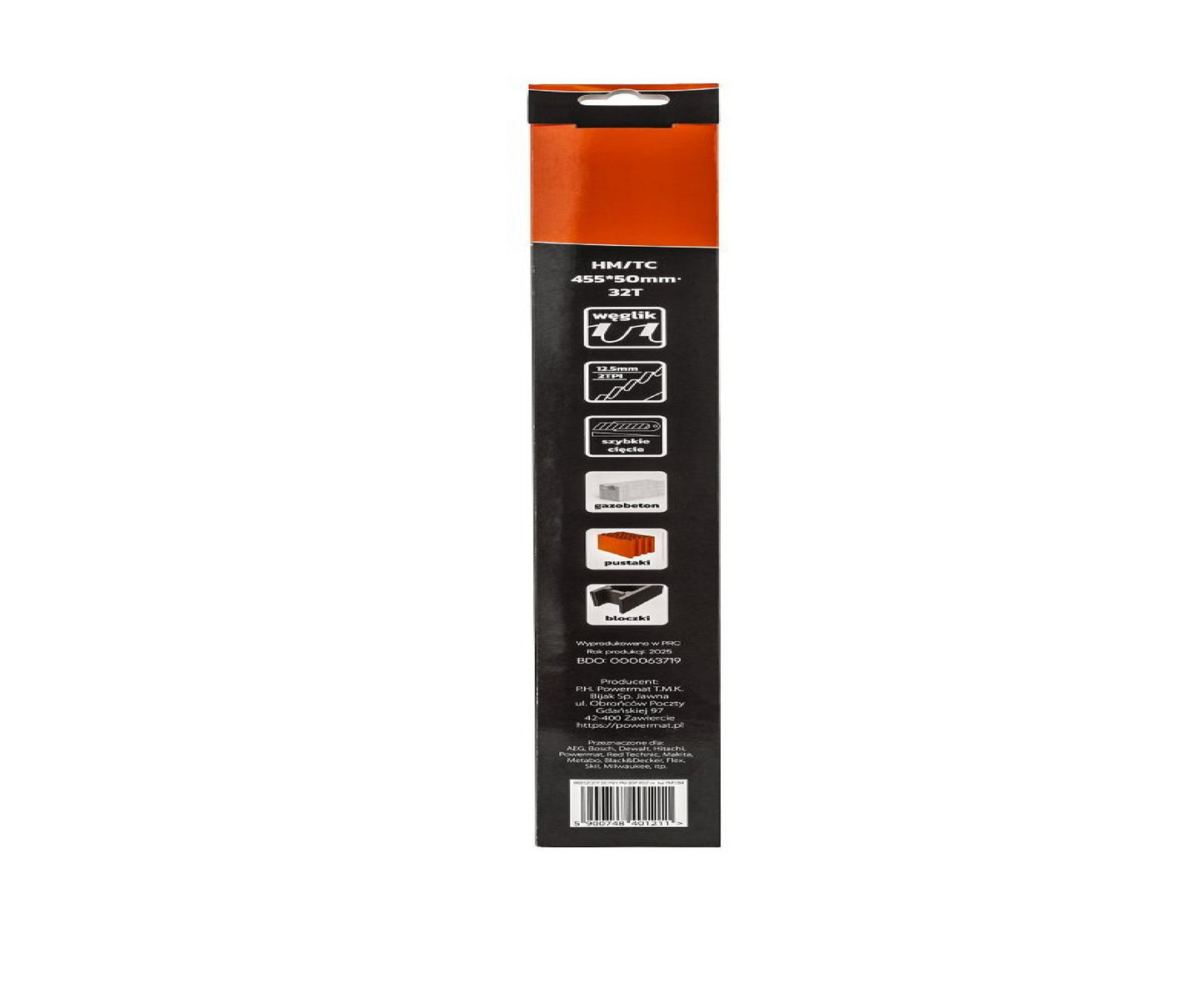 Lama pentru fierastrau sabie PM-BDP-455T, 455 x 50 mm, Powermat PM1394