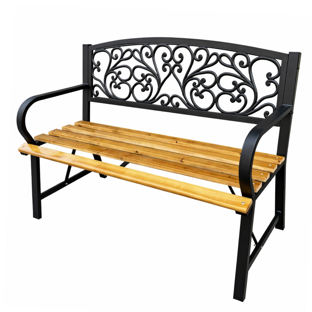 Banca dce lucru Park Terrace cu spatar metalic, 118 cm, Lean 29326