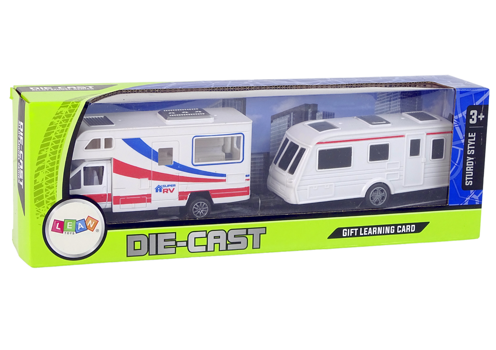 Set 2 vehicule tip rulota de jucarie din metal, Lean 12250