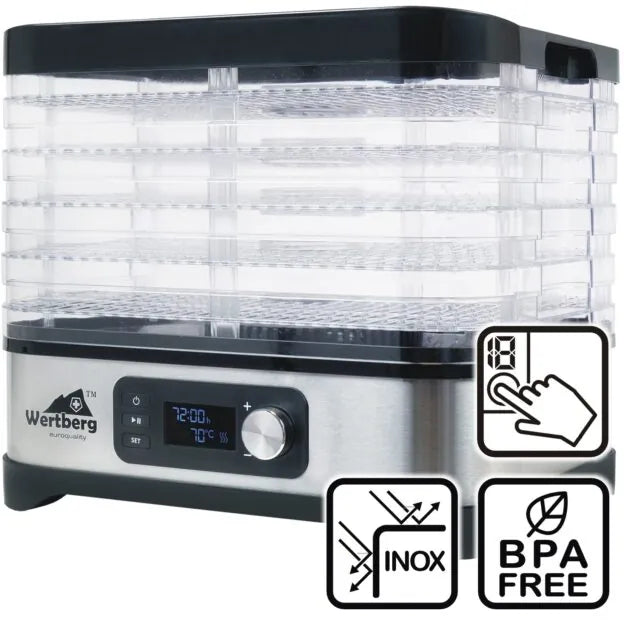 Deshidrator pentru fructe si alimente Wertberg SZ 4.55, 450 W, Harder HD1020