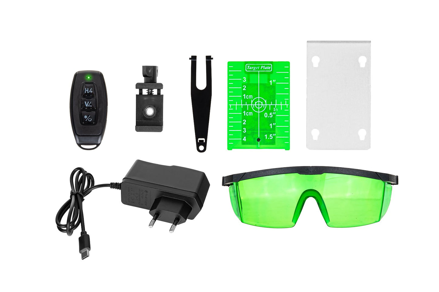Laser cu linii incrucisate 360° 4D, fascicul verde, 16 linii, cu stativ, 2 acumulatori si set complet de accesorii, Geko G03321