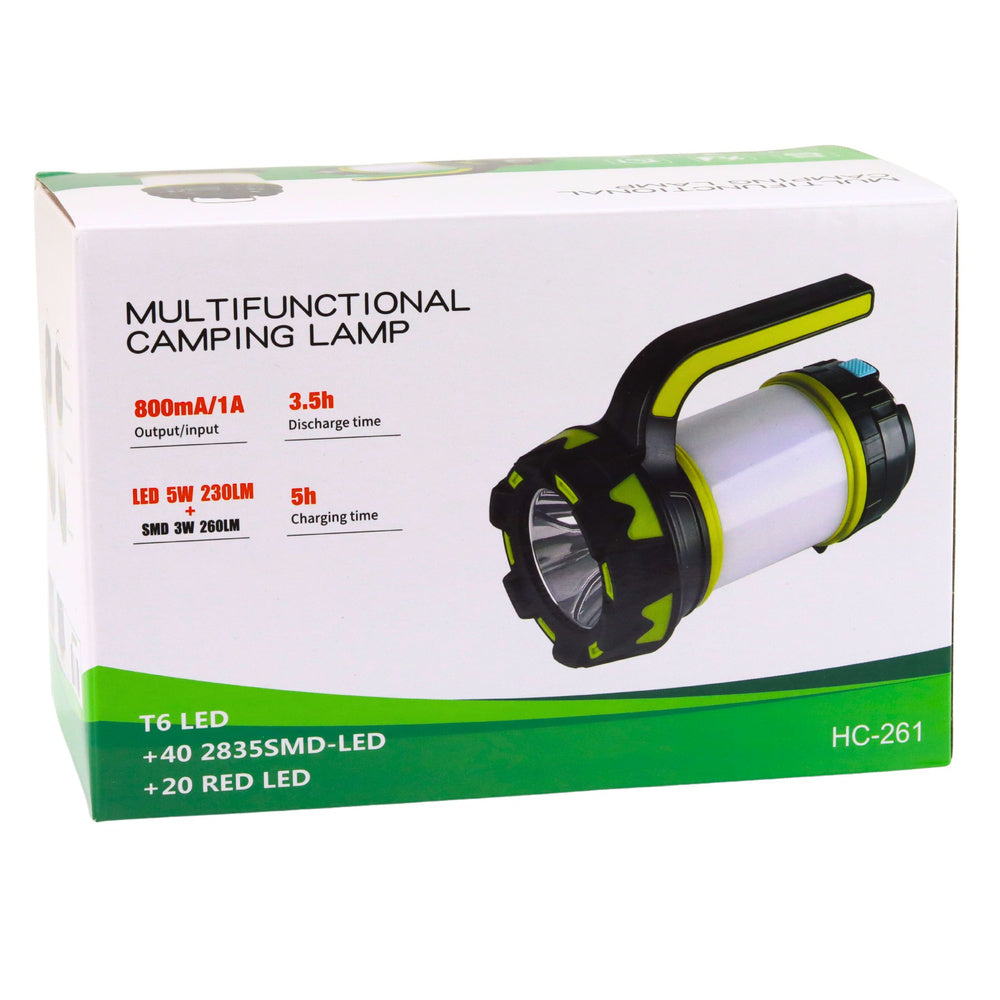 Lanterna multifunctionala reincarcabila 2 in 1, verde, Lean 30975