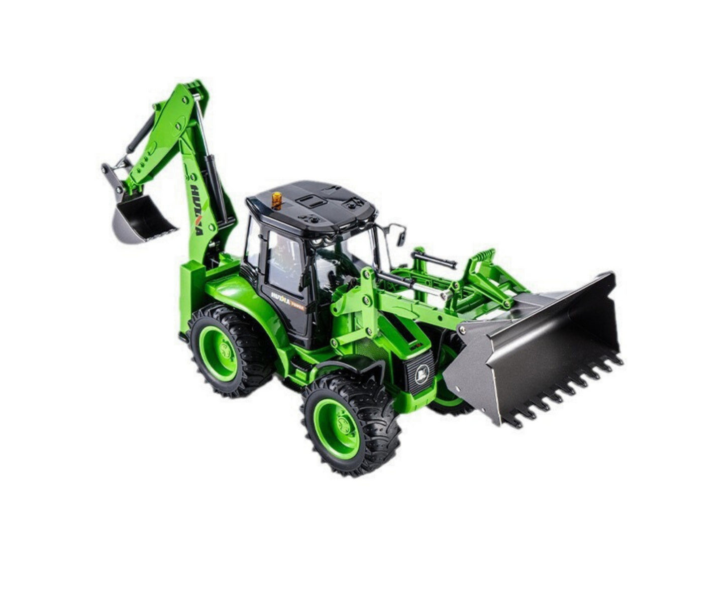 Excavator cu efecte sonore si luminoase, 1:14, verde, Lean 22752