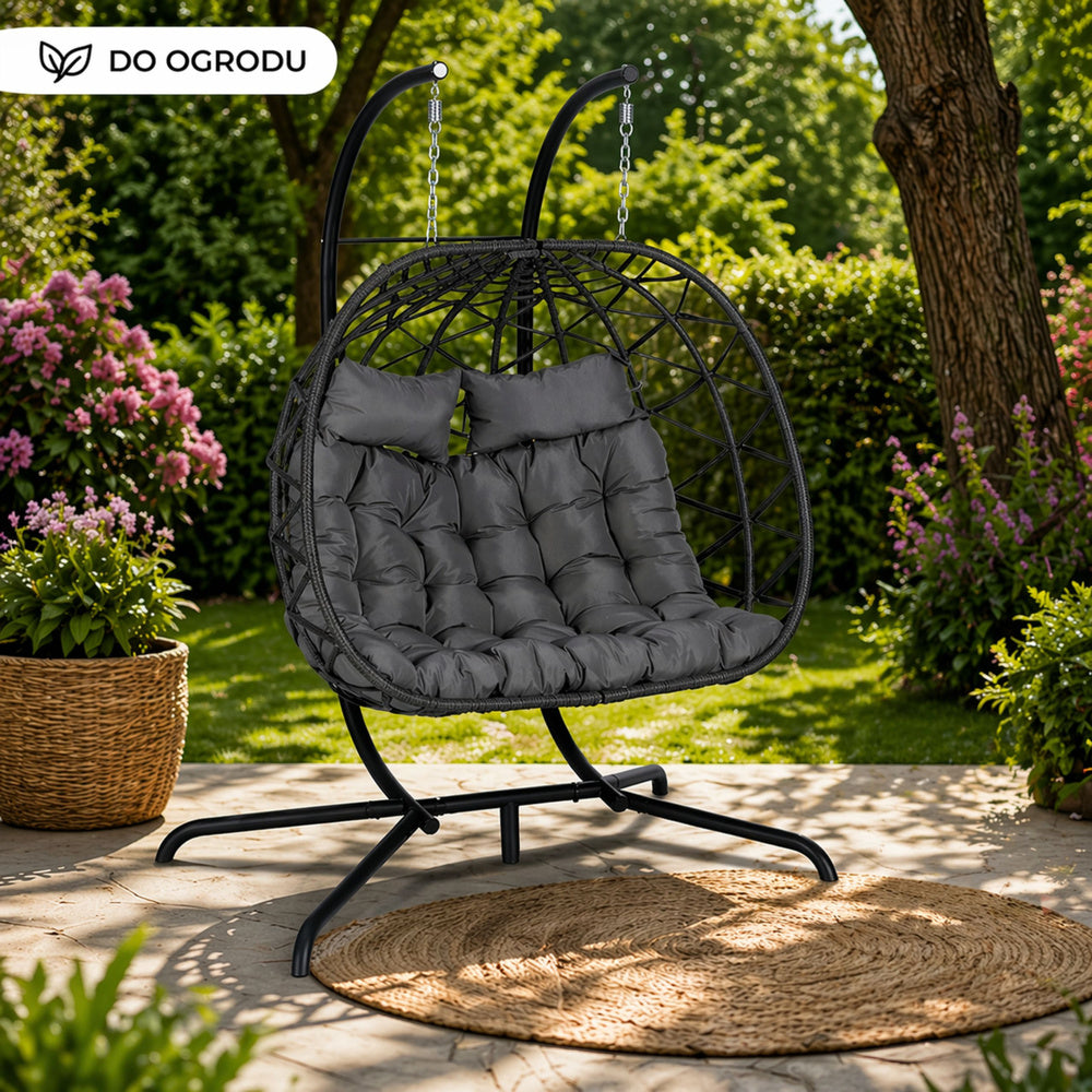 Leagan balansoar suspendat cu 2 locuri Cocoon, negru, Lean 30647