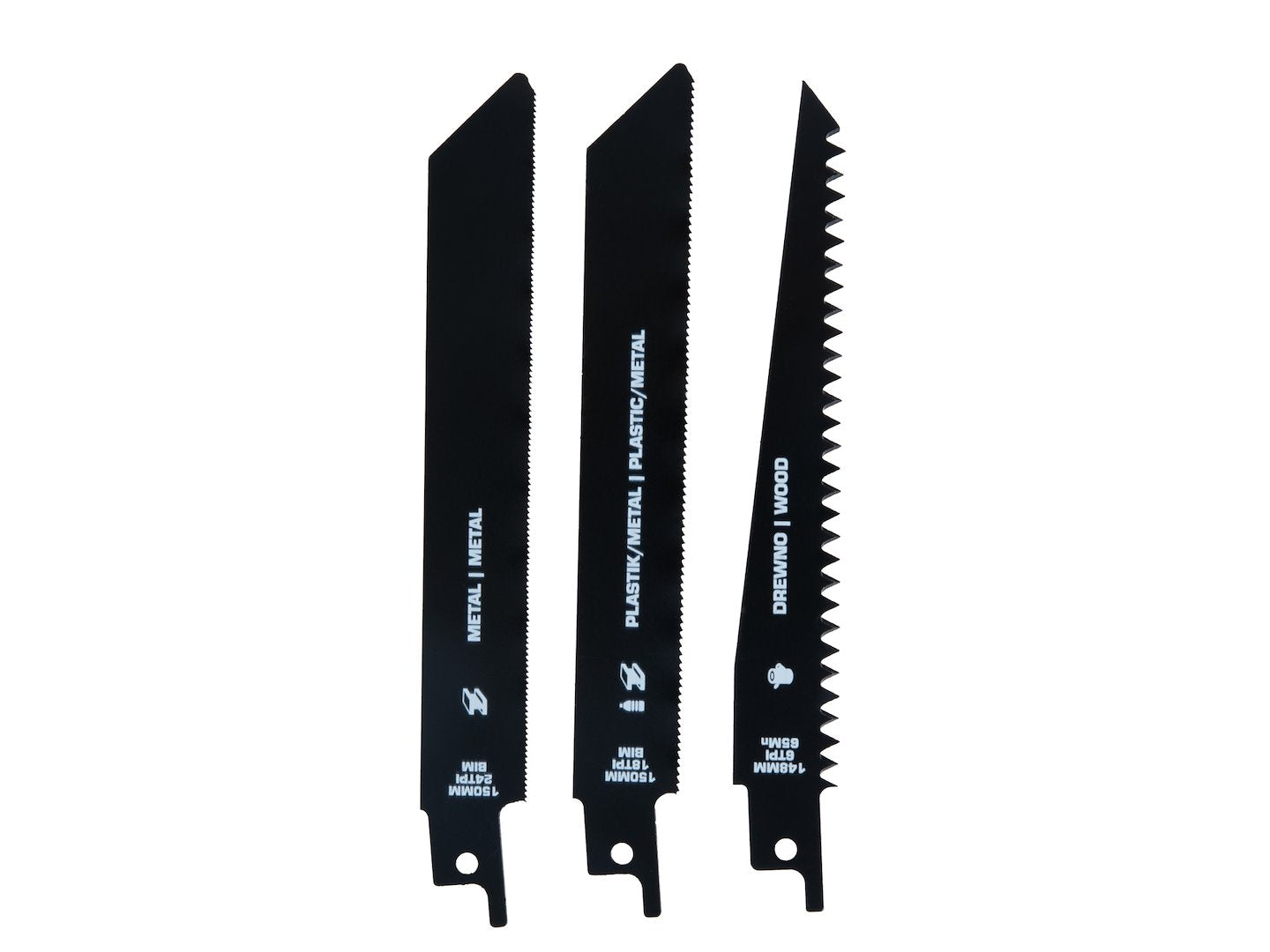Maner pentru panze de fierastrau sabie, 3 lame interschimbabile, 150 mm, Geko G33116