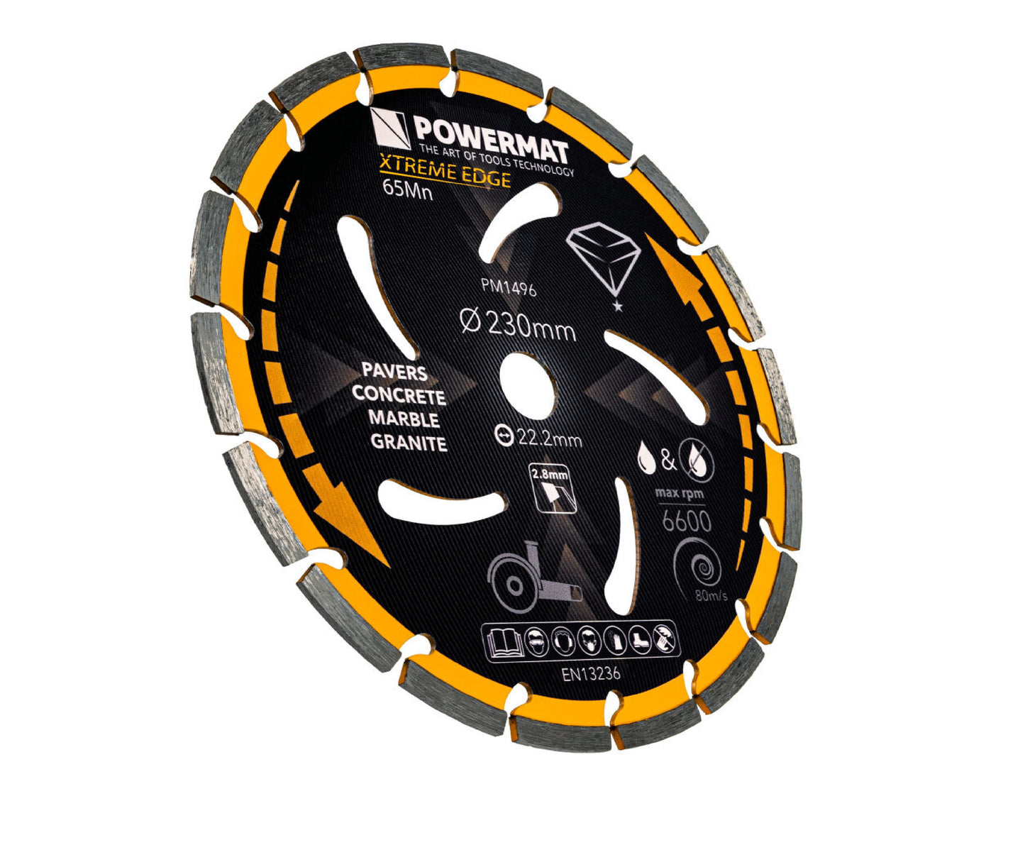Disc diamantat segmentat PM-TDCS-2302T, 230 mm, Powermat PM1496