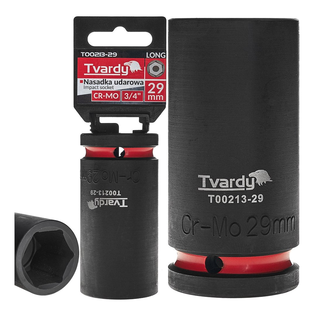 Cheie tubulara de impact in 6 puncte 3 / 4", 29 mm, Cr-Mo, Tvardy T00213-29