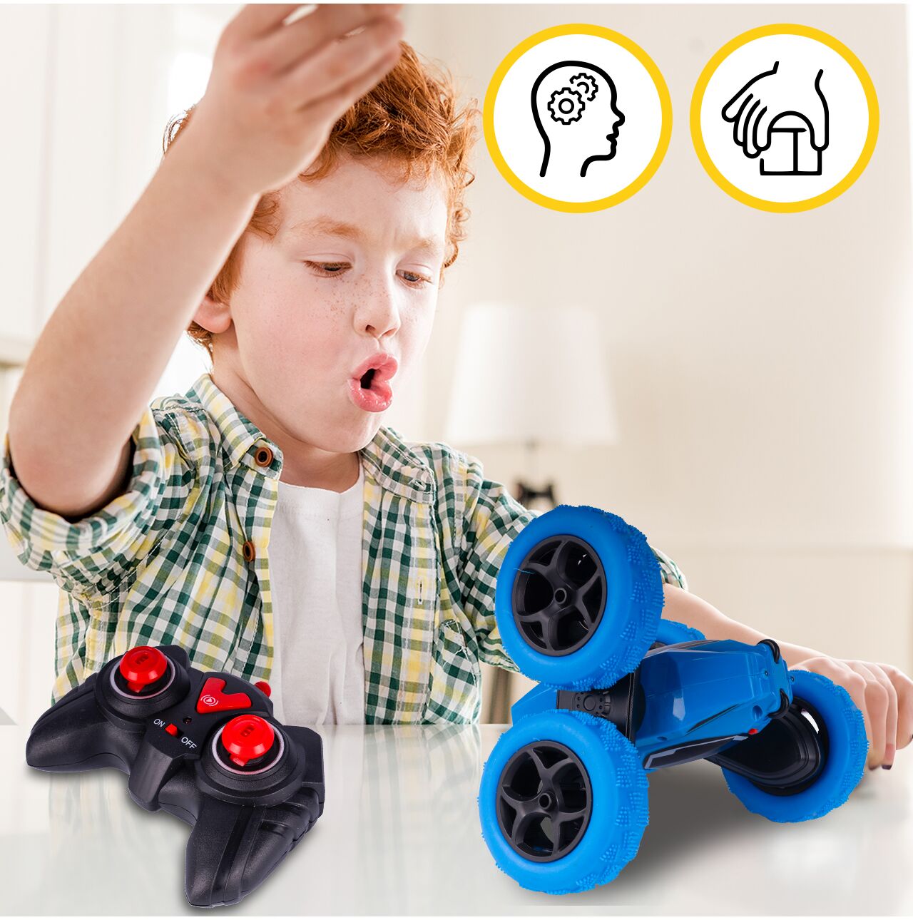 Masinuta Twister 360 LED cu telecomanda, MalPlay 111676