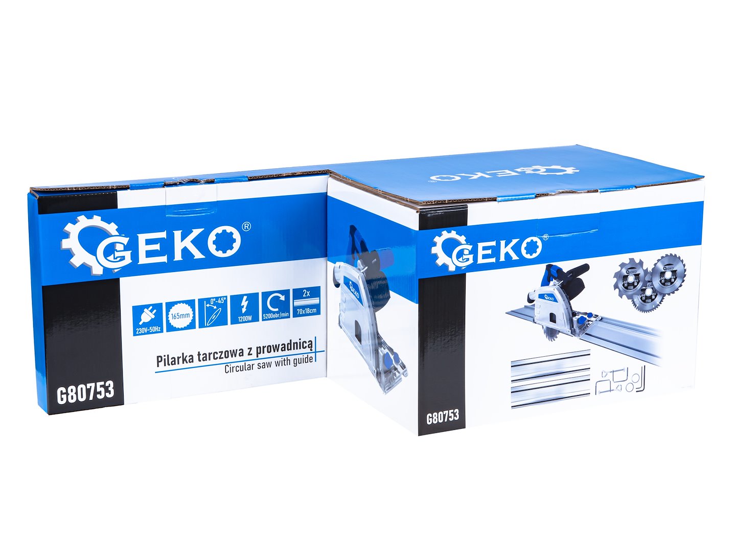 Fierastrau circular cu sina ghidaj, 1200 W, 165 mm, Geko G80753