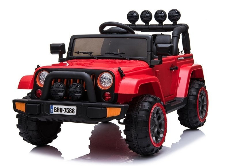 Masinuta electrica Jeep 4 x 4 cu telecomanda, scaun din piele ecologica, Lean 7408