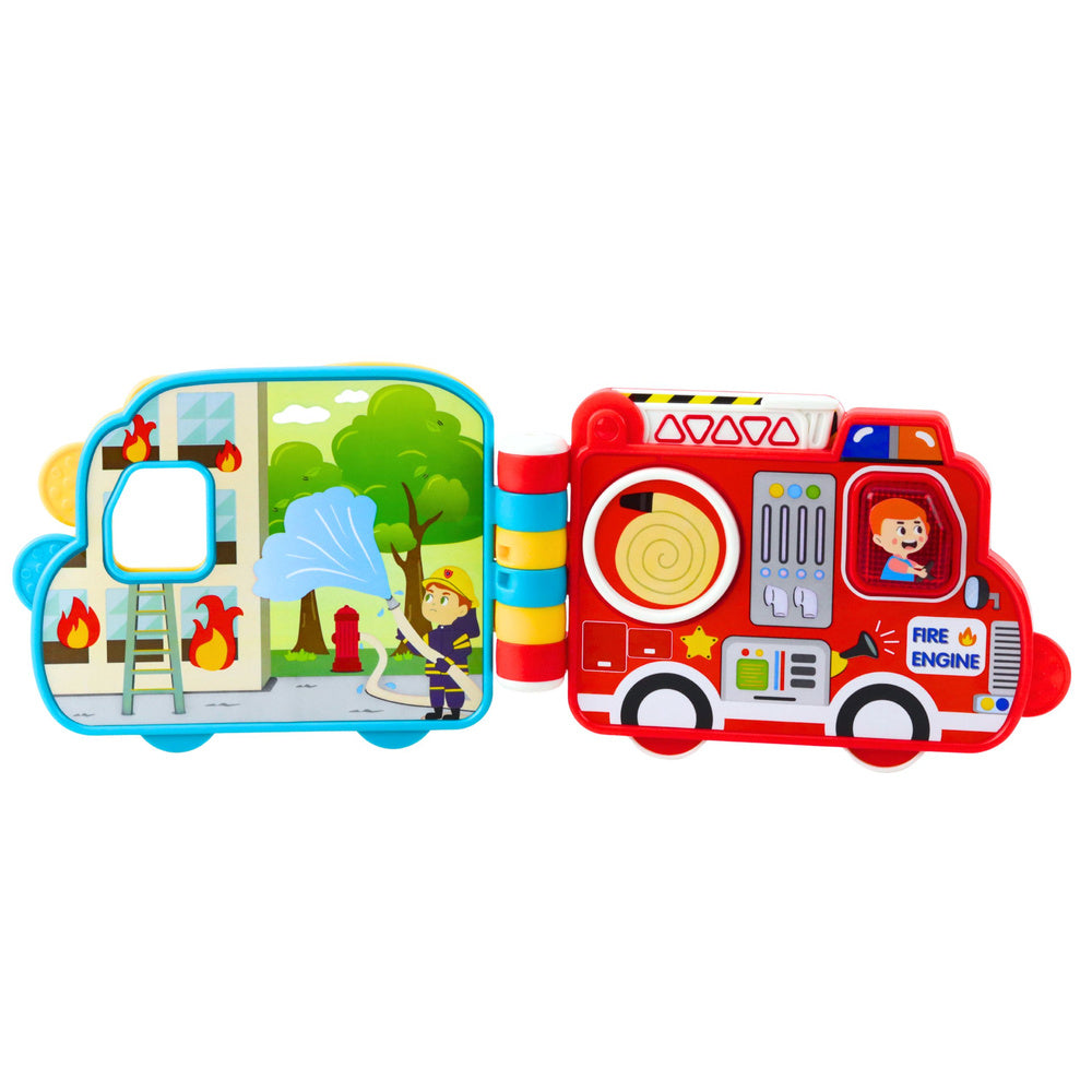 Carte interactiva educationala Beep Beep Car Book, vehicule, sunete, muzica, 20 x 13 x 4.5 cm, Lean 28645