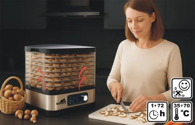 Deshidrator pentru fructe si alimente Wertberg SZ 4.55, 450 W, Harder HD1020