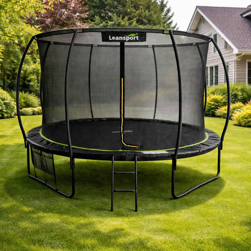 Trambulina de gradina, negru / verde, 487 cm, Lean 29175