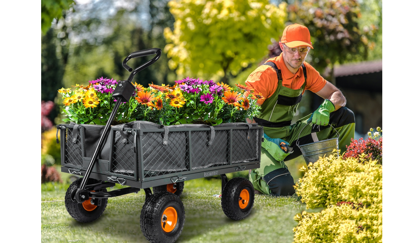 Carucior de gradina Sunwaal, capacitate maxima 400 kg, 100 l, MalTec 112819