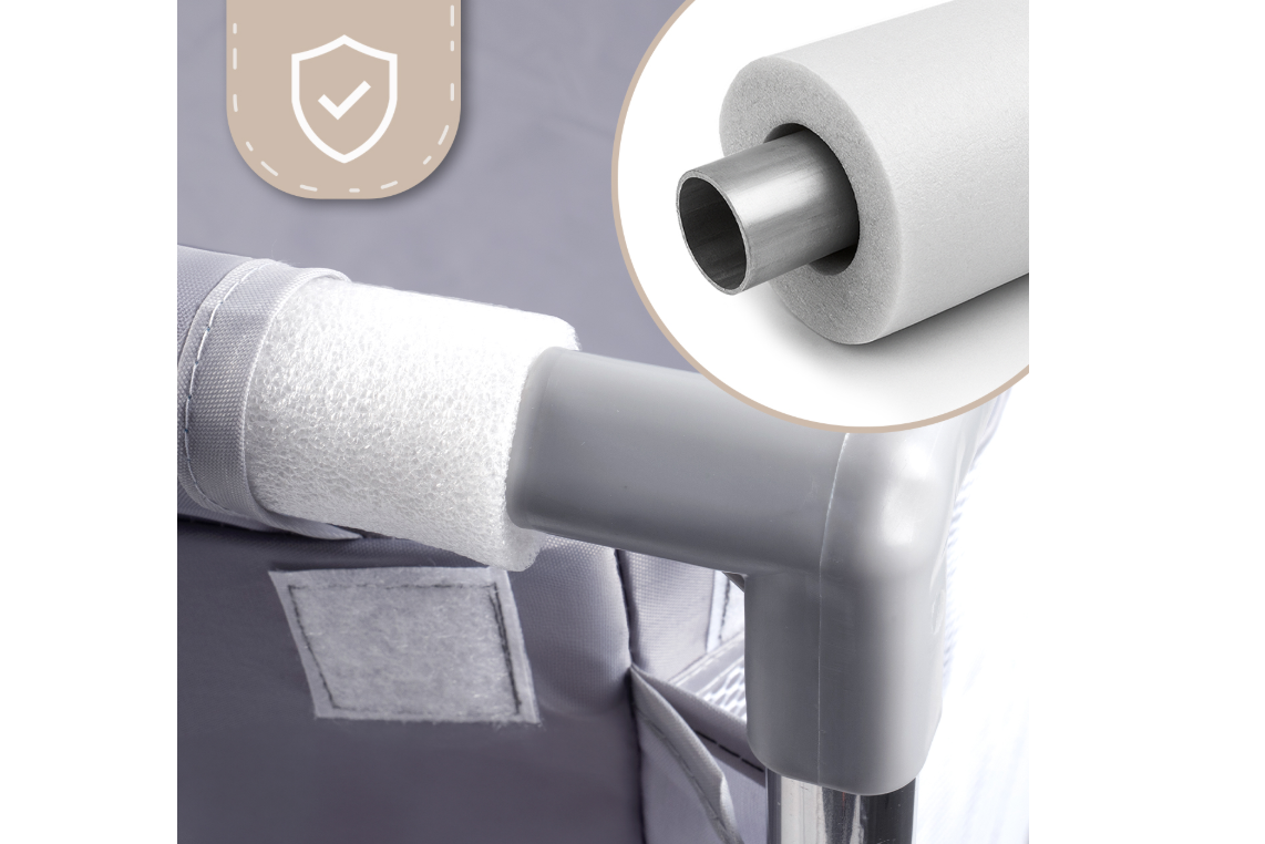 Tarc de joaca pentru copii cu buzunar din plasa Kivo, 120 x 120 cm, gri, MalPlay 113160