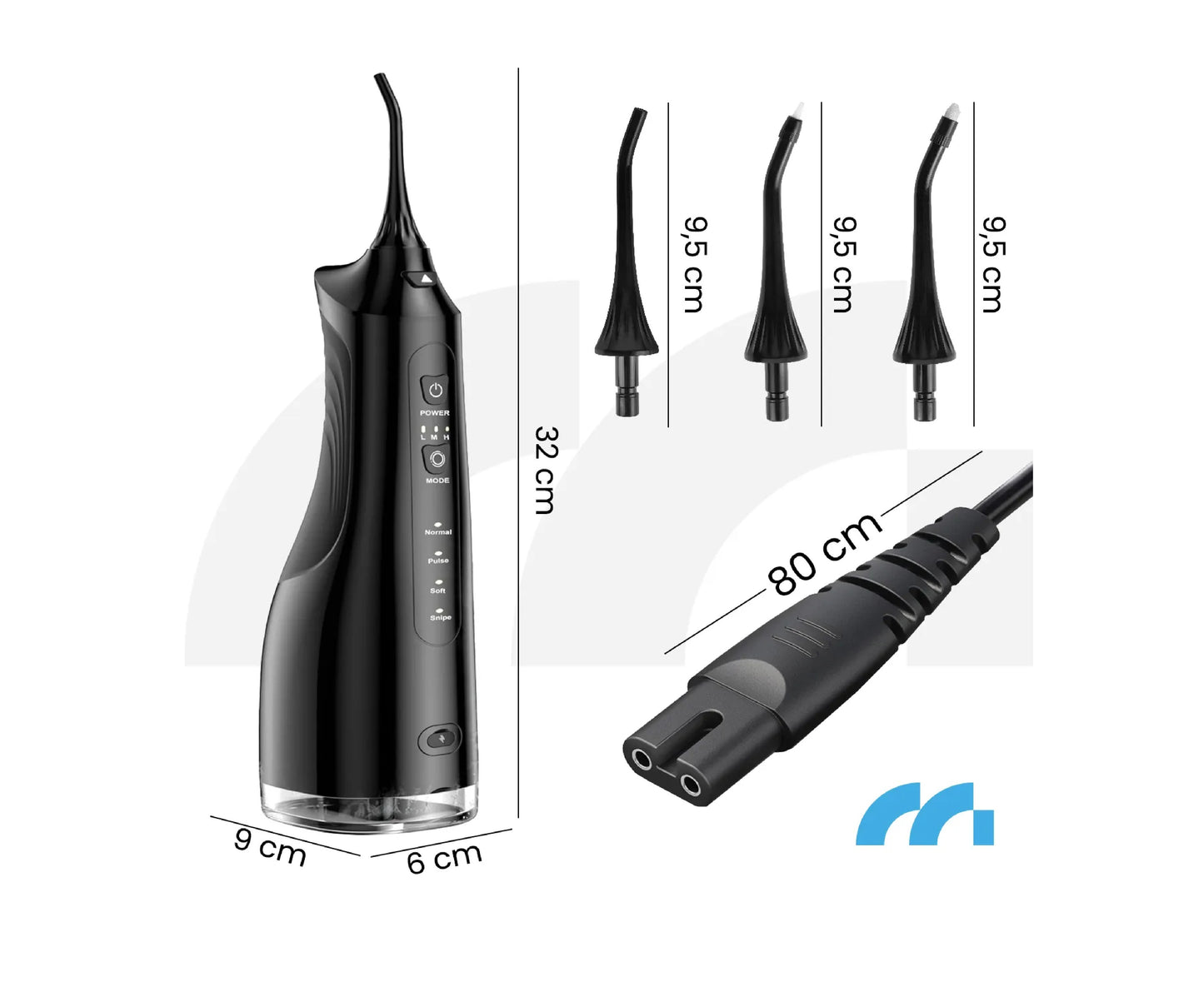 Irigator dentar Toothie X60 cu 6 duze interschimbabile, 4 moduri de functionare, 150 PSI, MalTec 113313