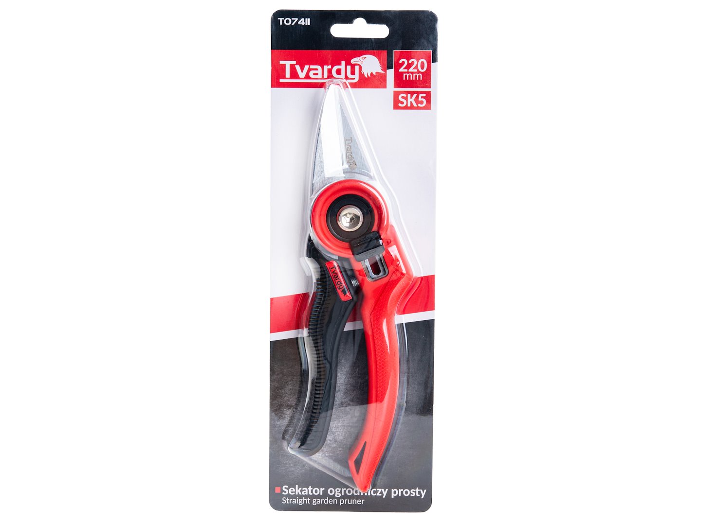 Foarfeca de gradina dreapta cu lama transversala SK5, 220 mm, Tvardy T07411